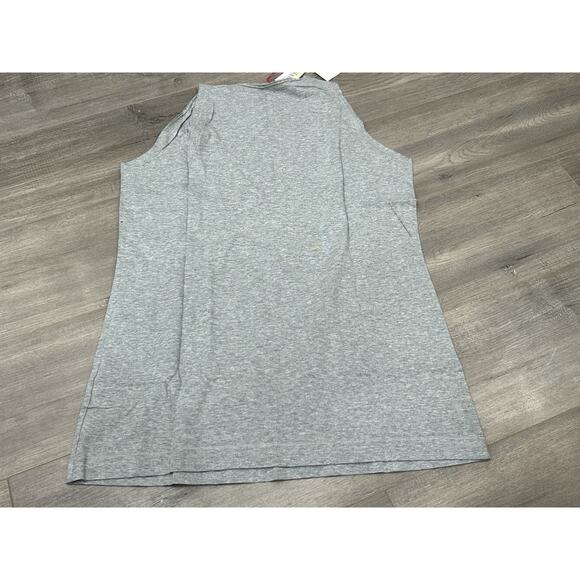 NWT FIORUCCI Gray Printed Demode Cest Chic Graphic Tank Top Spray Paint Size L - Picture 3 of 9